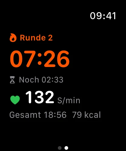 Sauna Metrics auf der Apple Watch