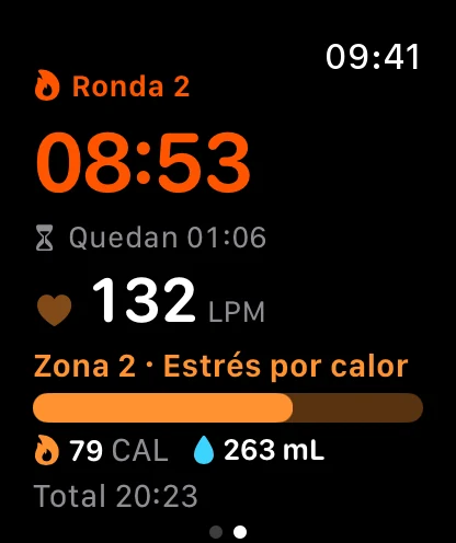 Sauna Metrics en el Apple Watch